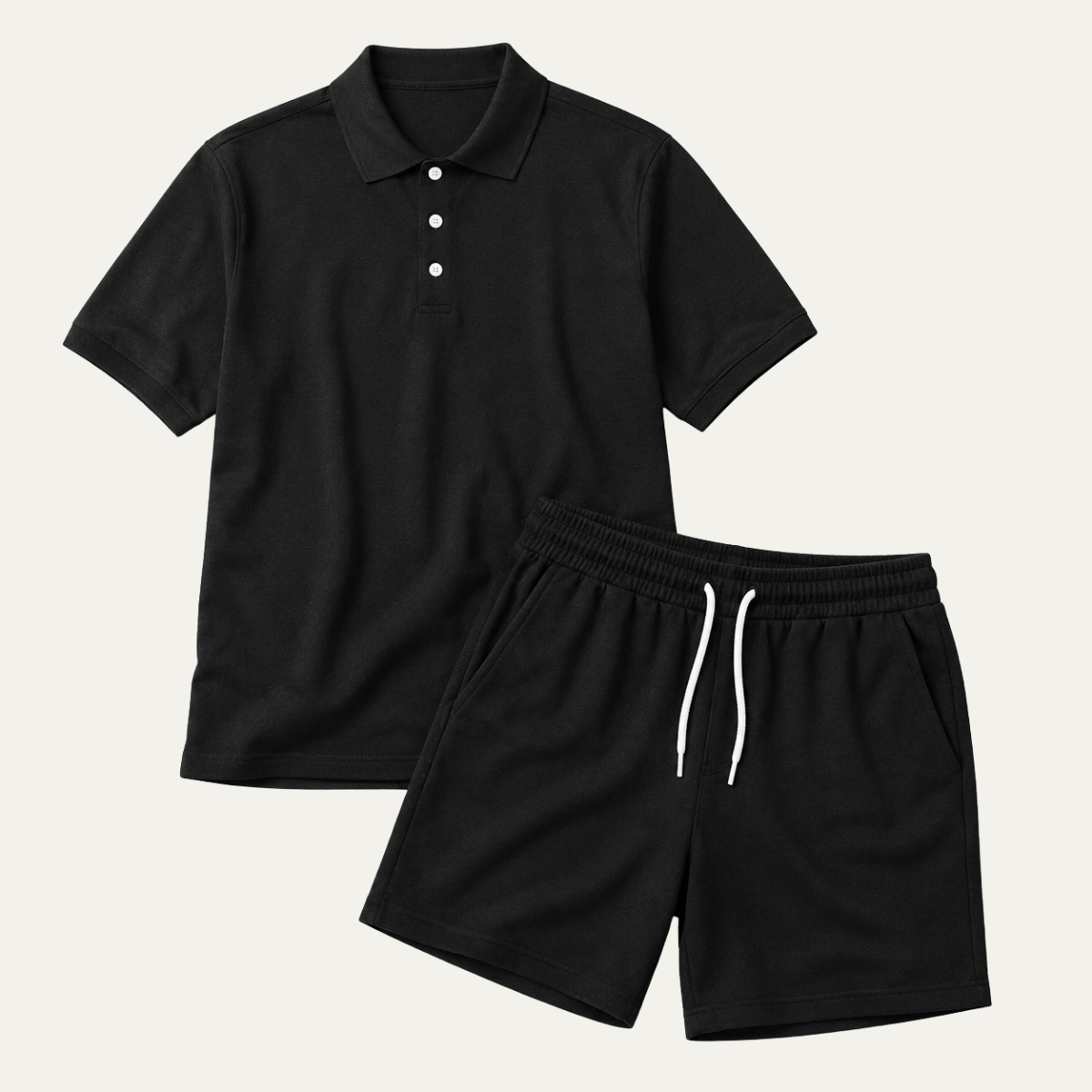 The Falkirk Men’s Trendy Short Sleeve Polo Shirt and Shorts Summer Set
