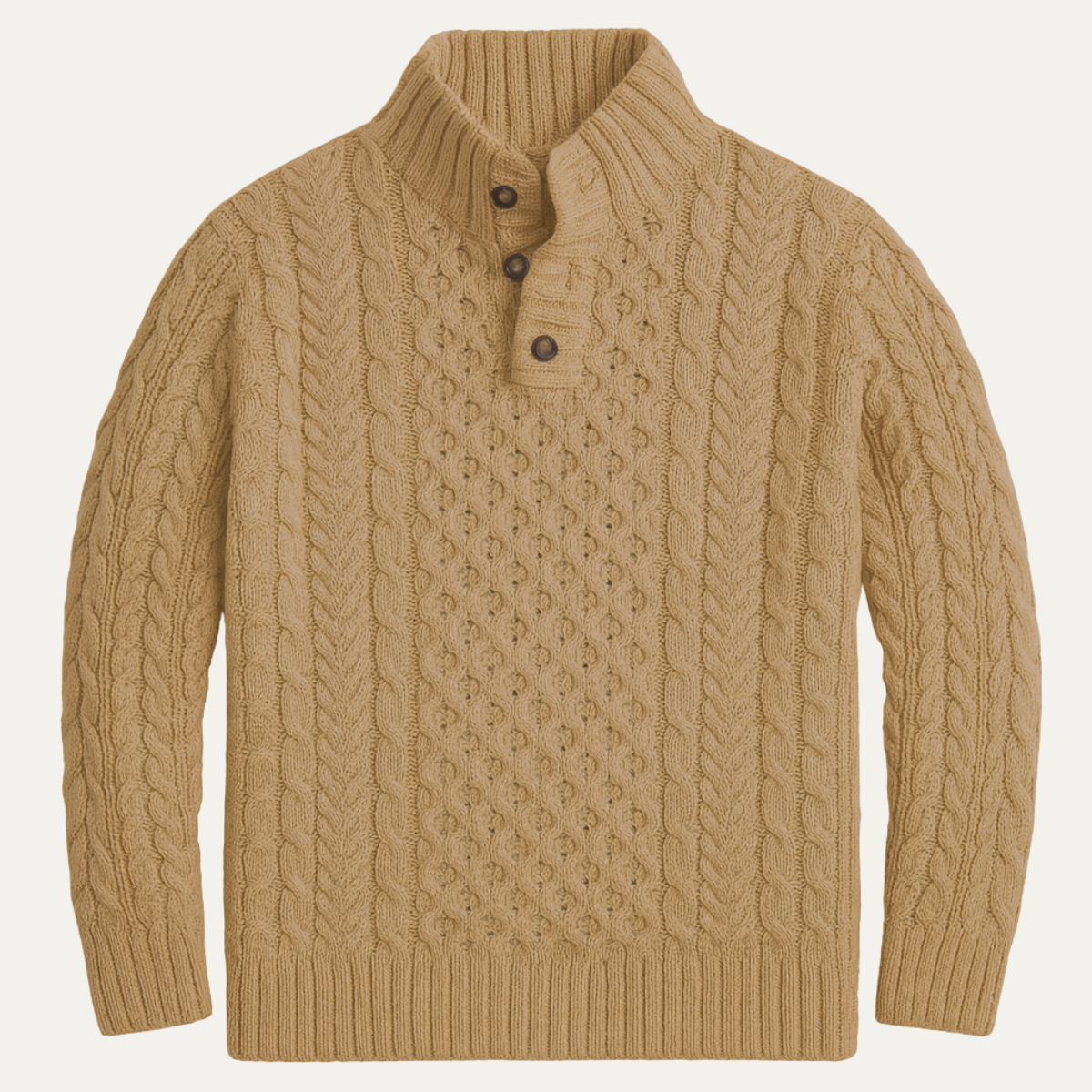 The Brighton Men’s Chunky Button Neck Knit Cable Jumper
