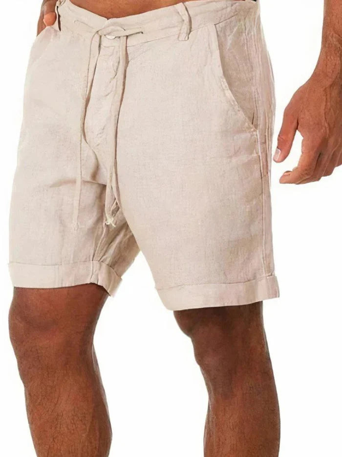 The Dolomites Men's Tailored Linen Drawstring Shorts