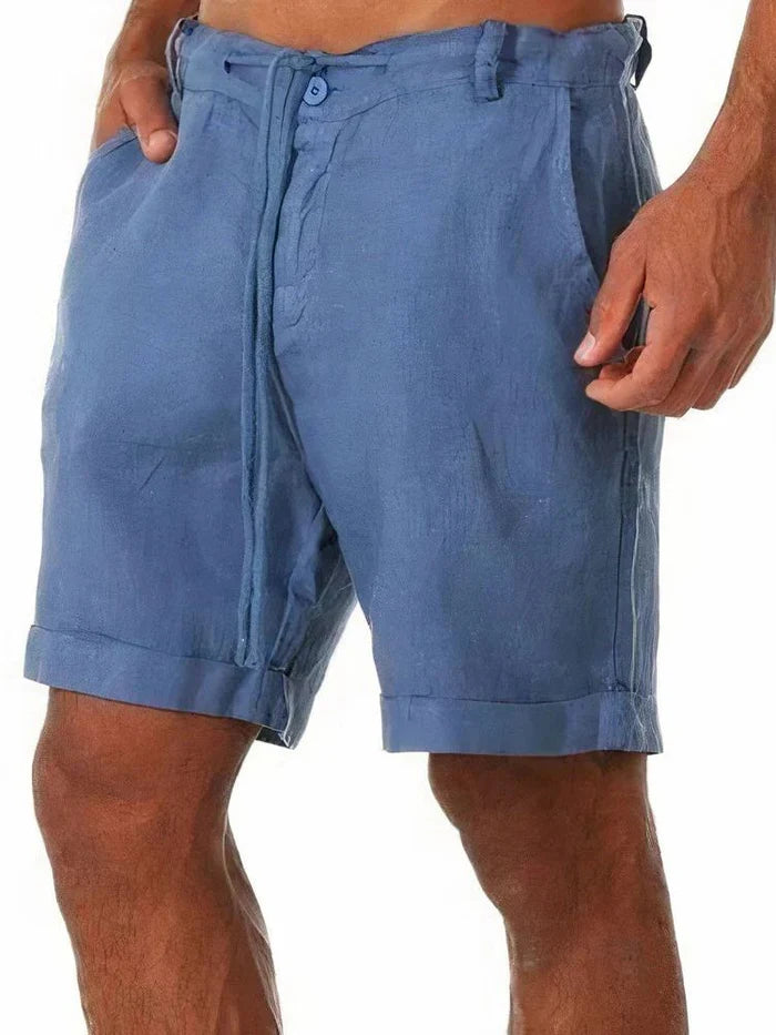 The Dolomites Men's Tailored Linen Drawstring Shorts