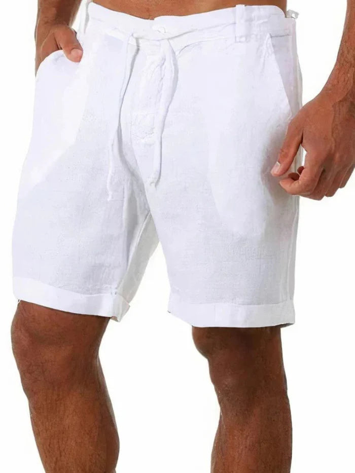 The Dolomites Men's Tailored Linen Drawstring Shorts