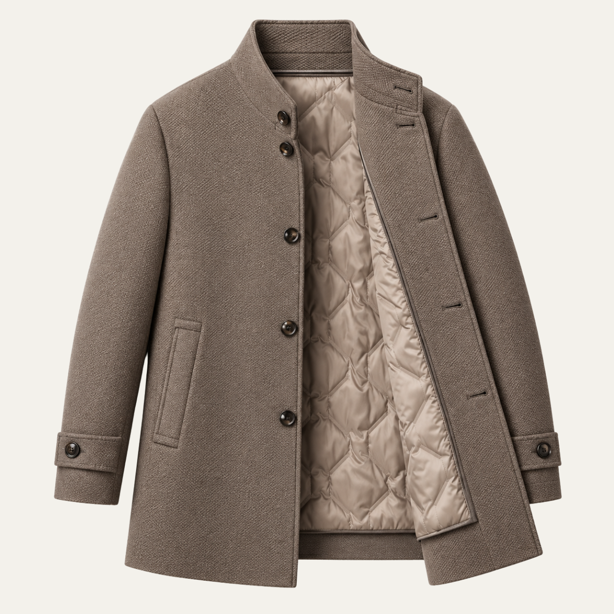 The Cheapside Men's Padded Wool Blend Business Overcoat