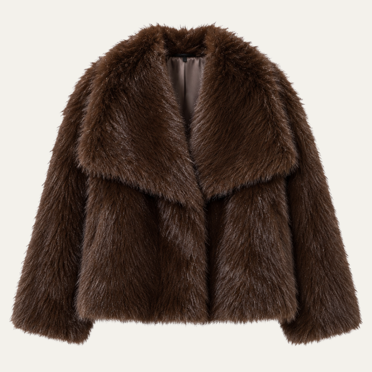 Women's Brown Faux Fur Coat