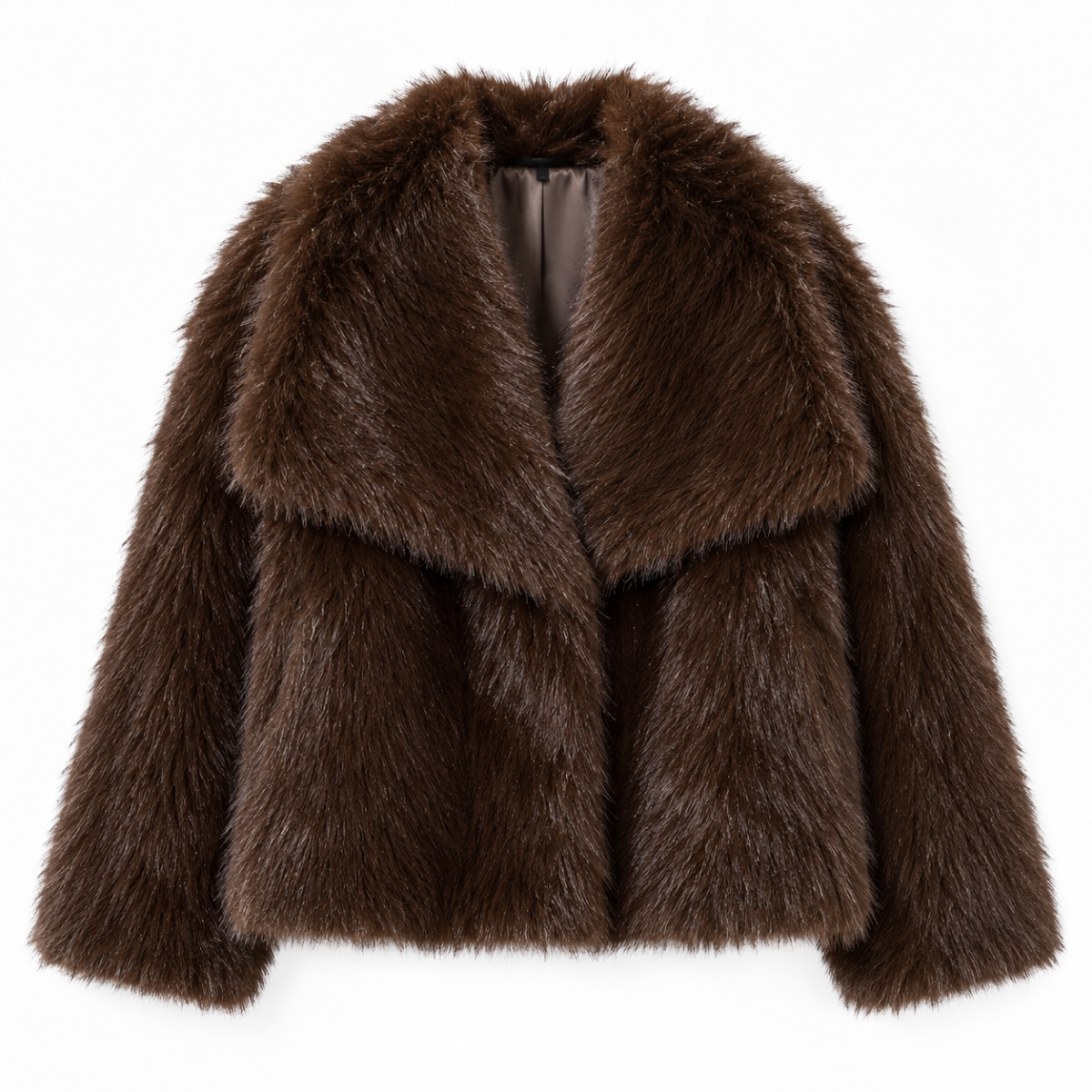 Women's Brown Faux Fur Coat