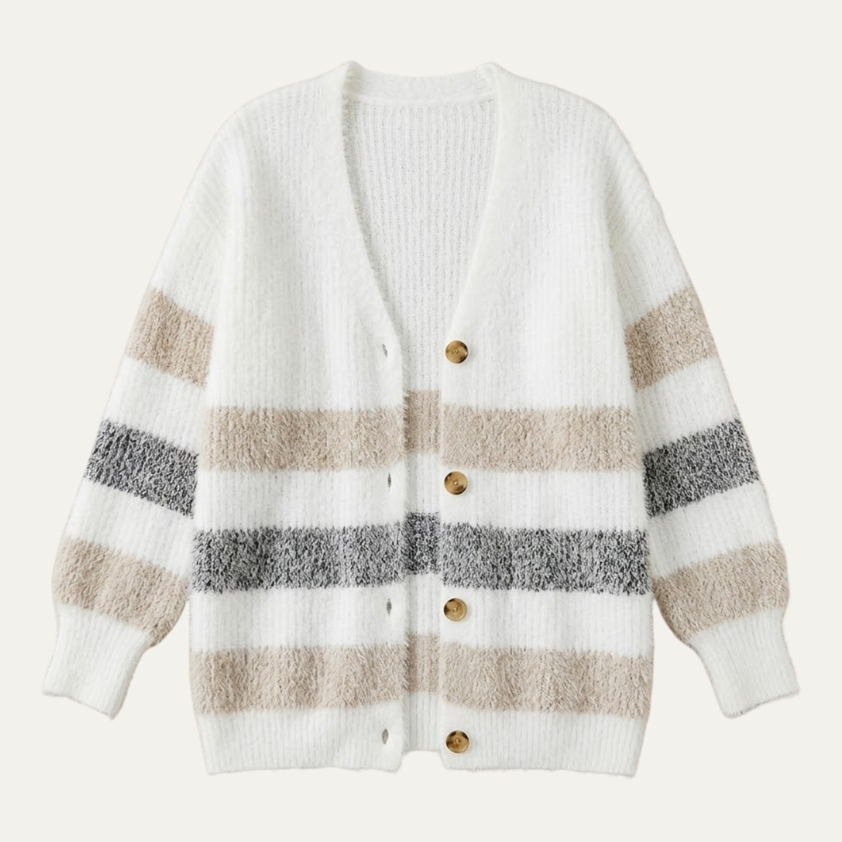 Women's Colour Block Button Front Knit Cardigan
