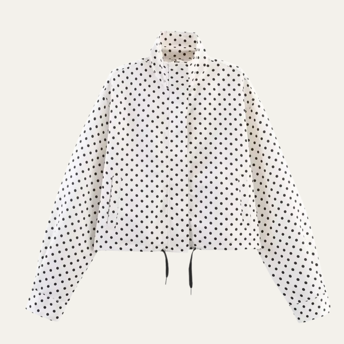 Women's Polka Dot Turtleneck Coat