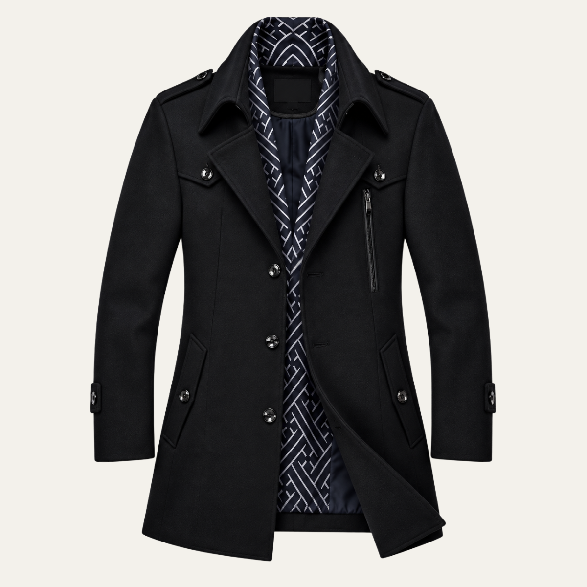 The Blackheath Men's Mid Length Wool Blend Overcoat