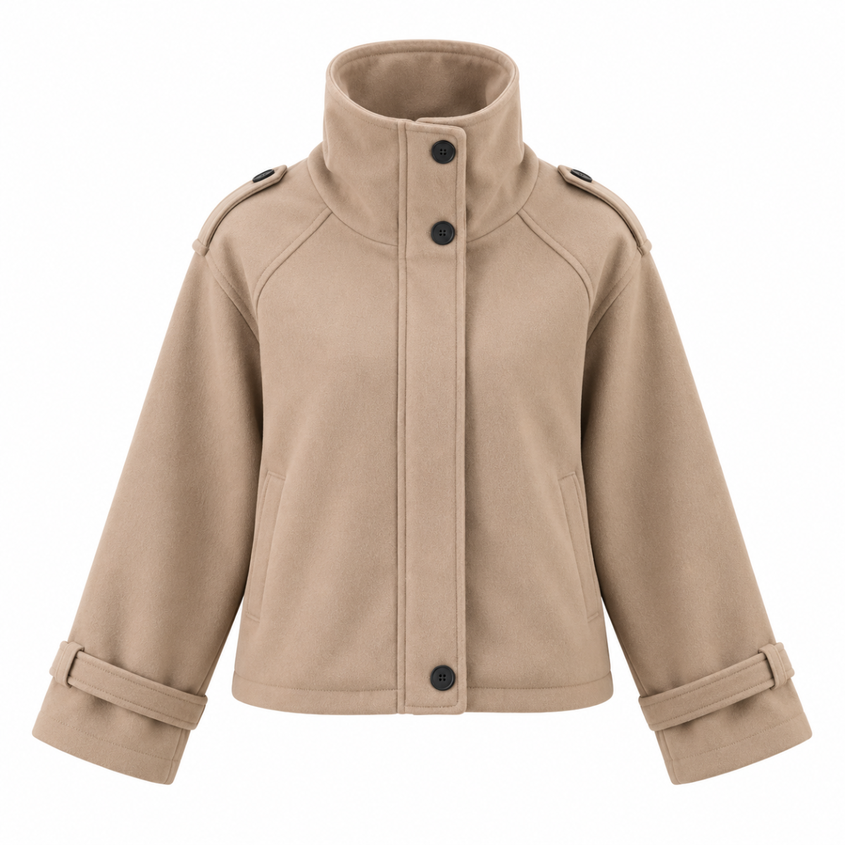 Women's Stand Collar Wool Coat