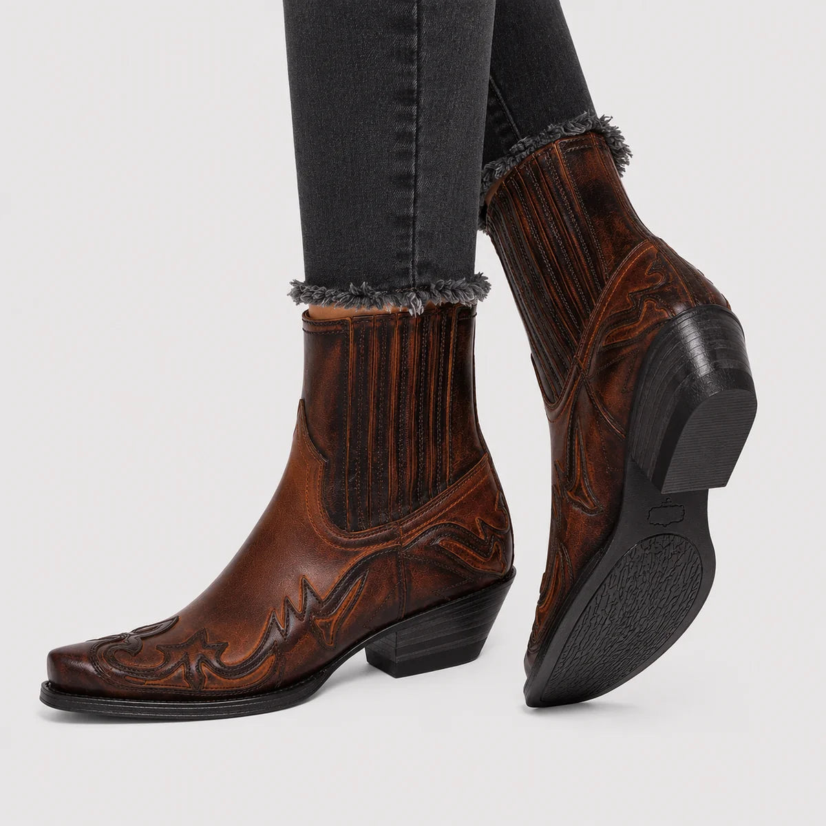 The Charleston Men’s Cowboy Riding Ankle Boots - Brown
