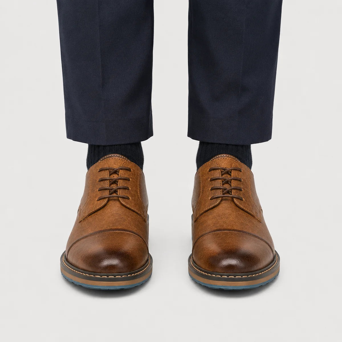 The Nantucket Men’s Cap Toe Lace Up Dress Shoes