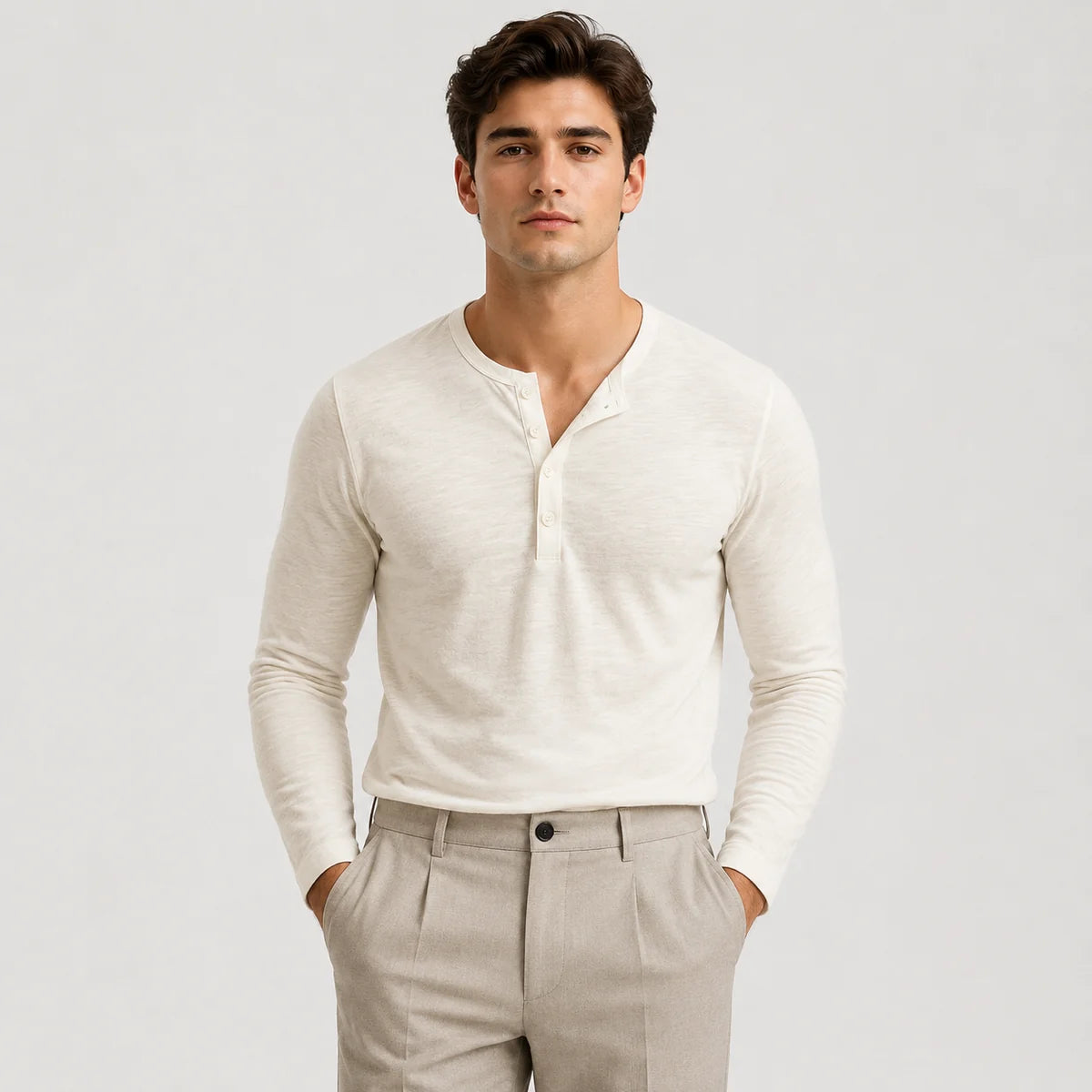 The Sonoma Hills Men’s Soft Long Sleeve Henley Jumpers