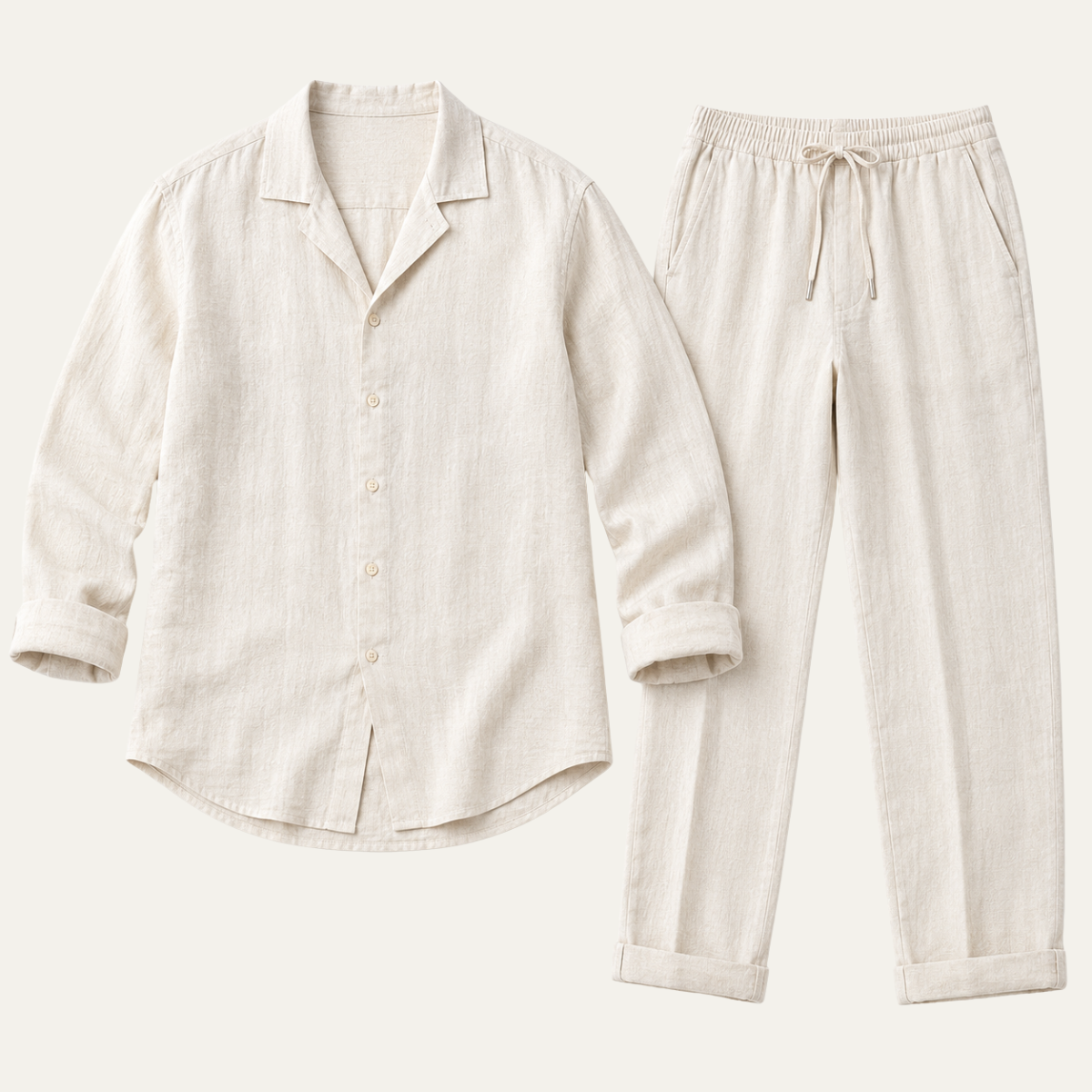 The Asti Men's Breathable Fit Linen Shirt and Trouser Set