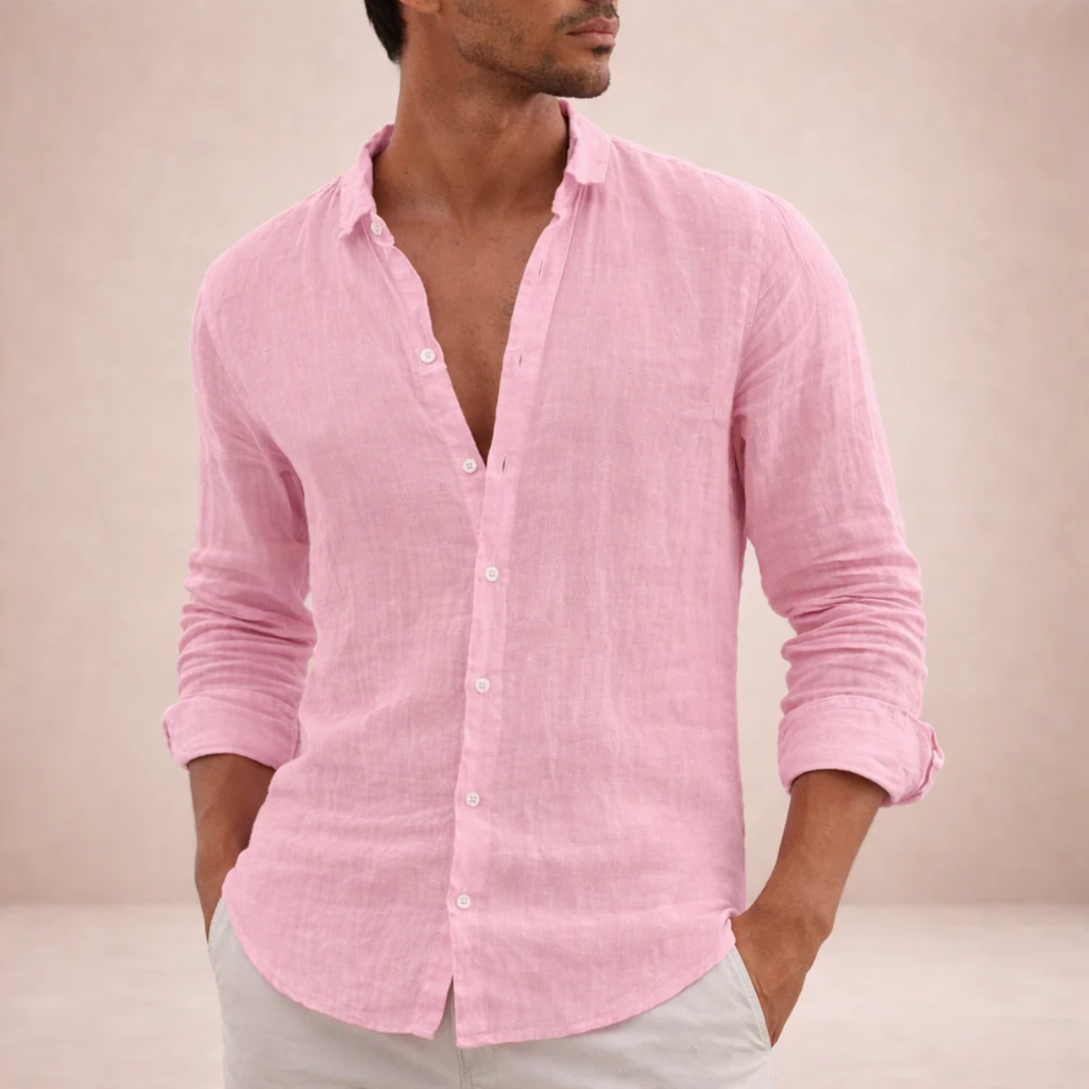 The Ravenna Men's Relaxed Fit Linen Button Up Shirt