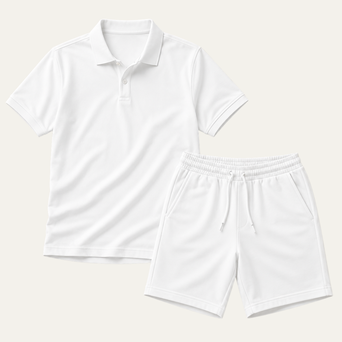 The Barolo Men's Premium Polo Shirt and Drawstring Shorts Set
