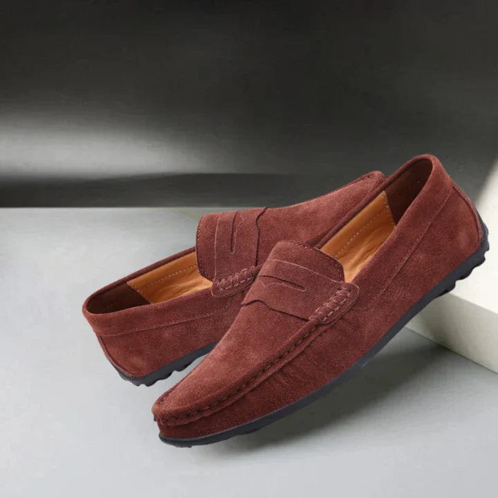 The Grosseto Men's Classic Suede Penny Loafers