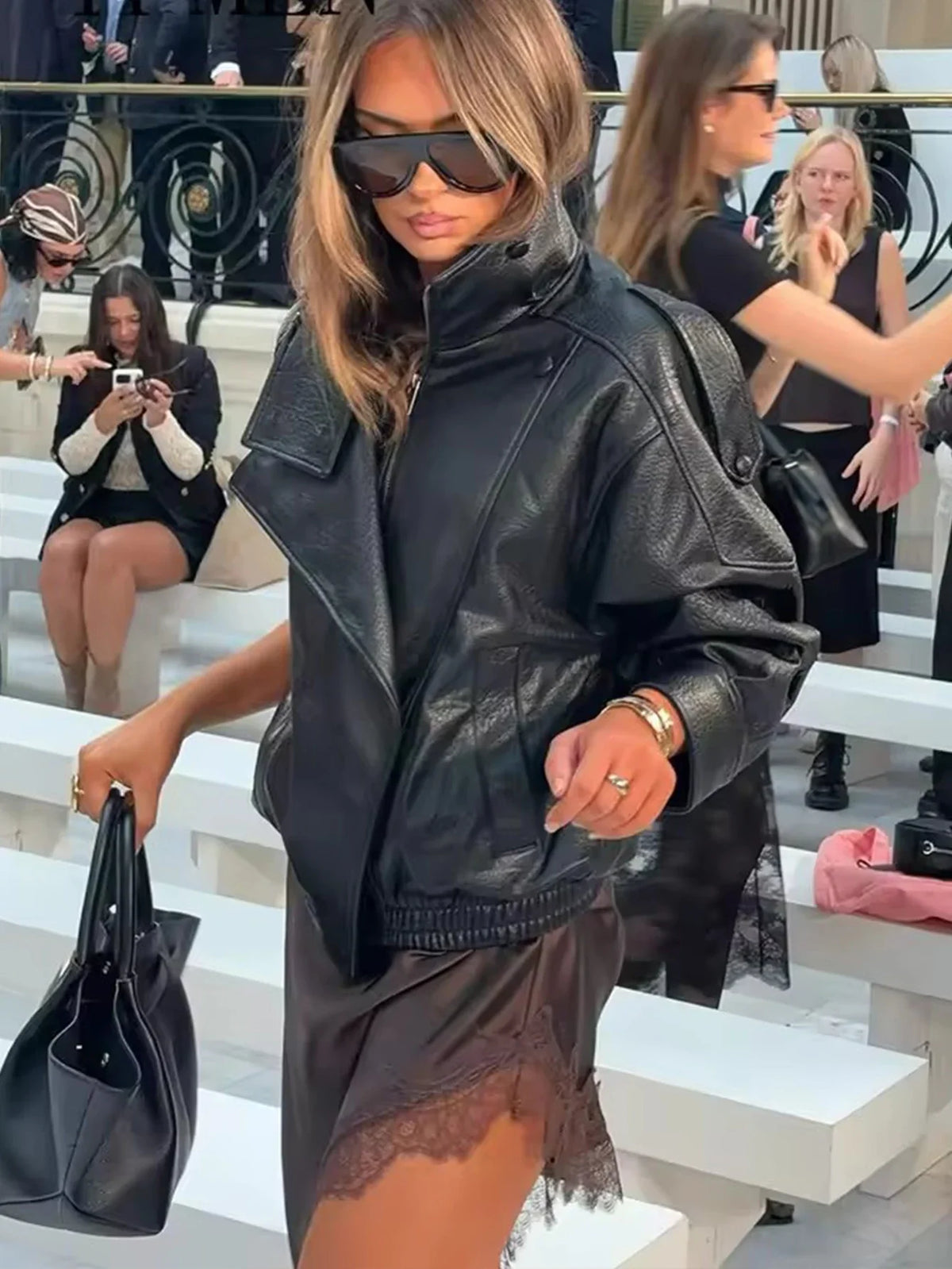 Women's Black Faux Leather Jacket