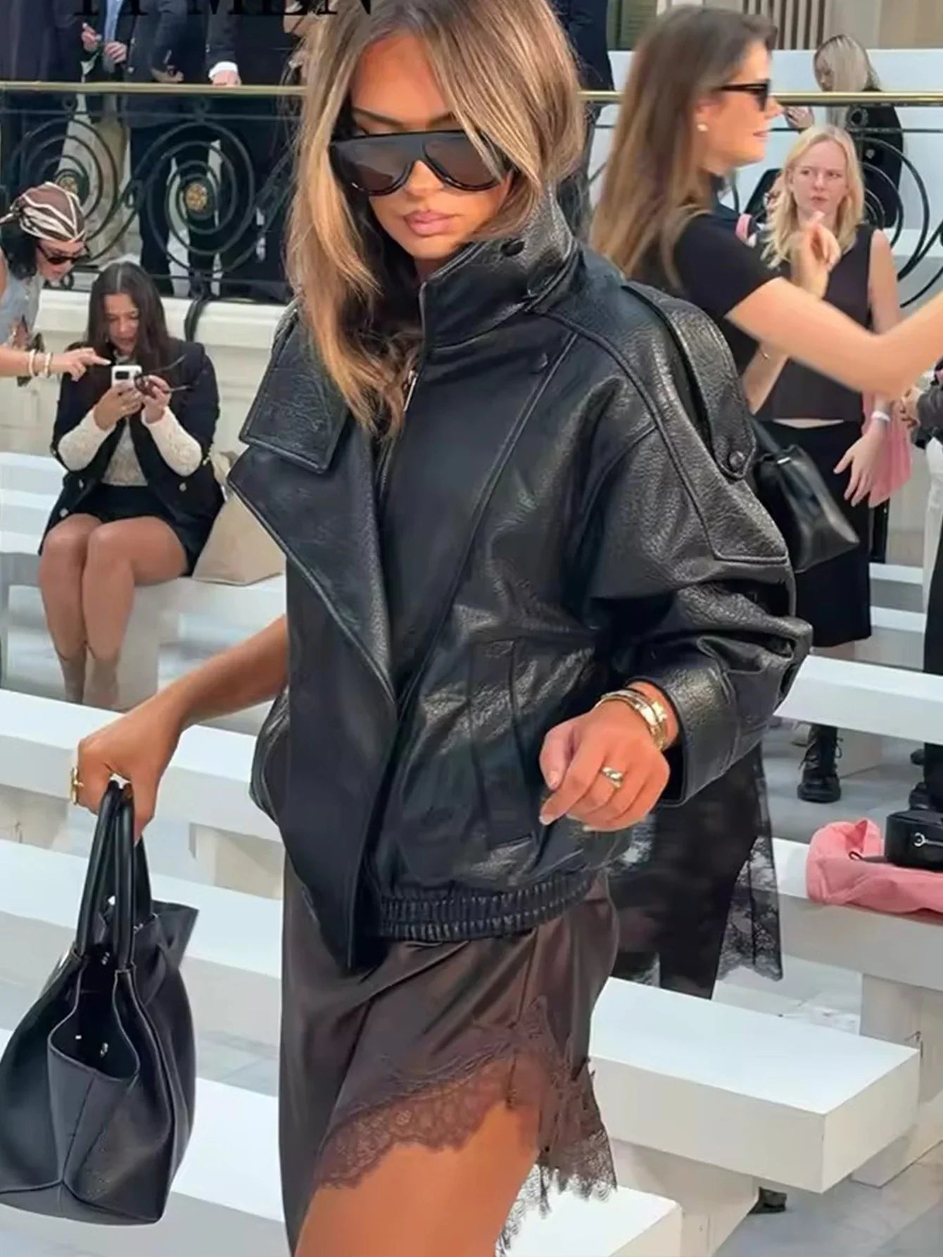 Women's Black Faux Leather Jacket