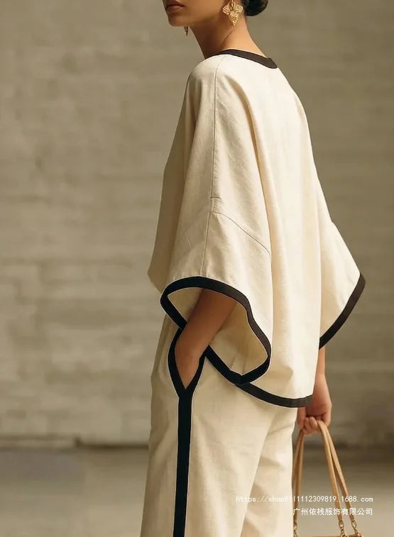 Women's Linen Two Piece Lounge Set