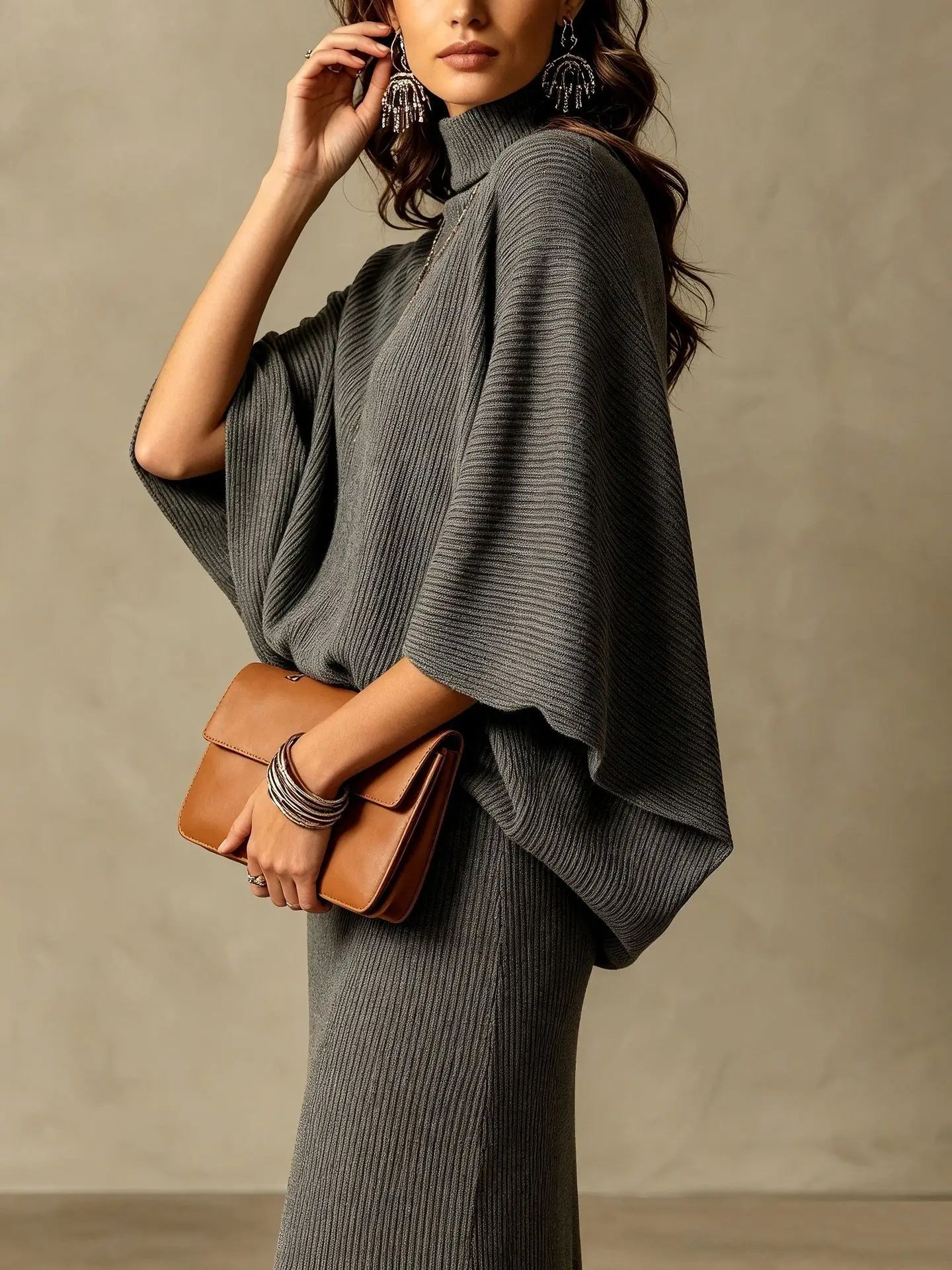 Women's Ribbed Knit Skirt Set