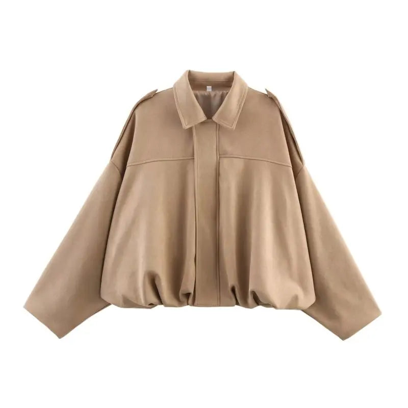 Women's Batwing Suede Texture Coat