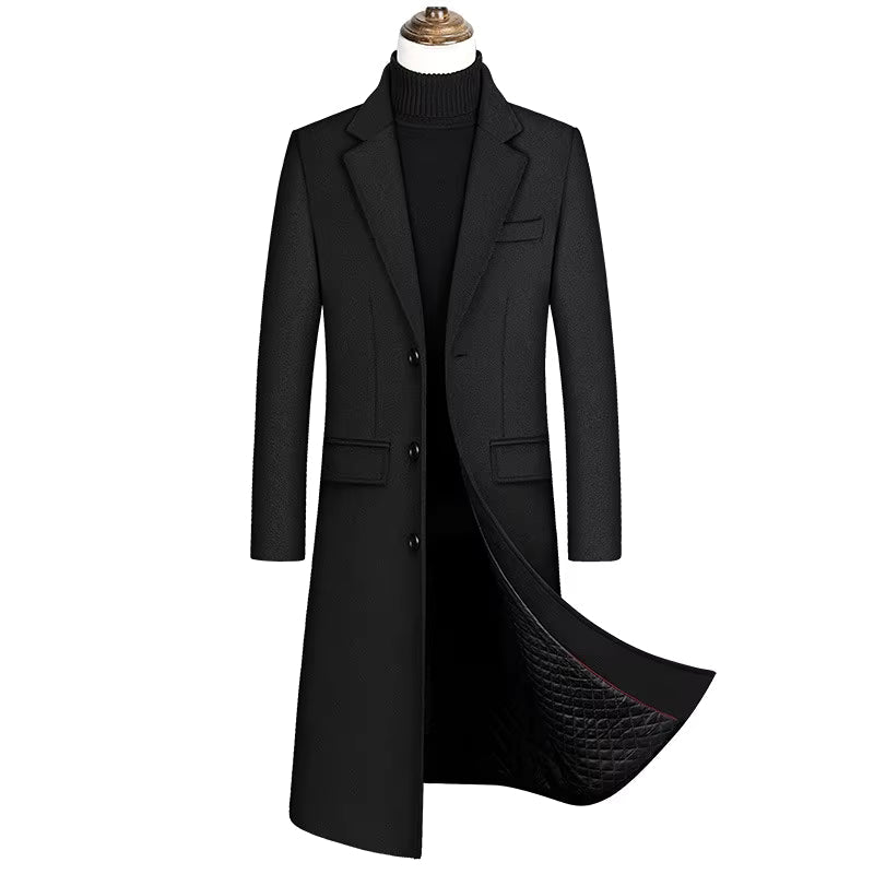 The Marylebone Men's Long Wool Blend Business Overcoat
