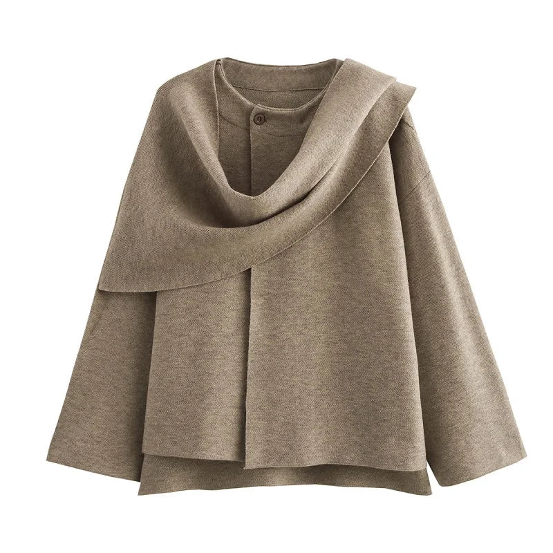 Women's Parka with Attached Scarf