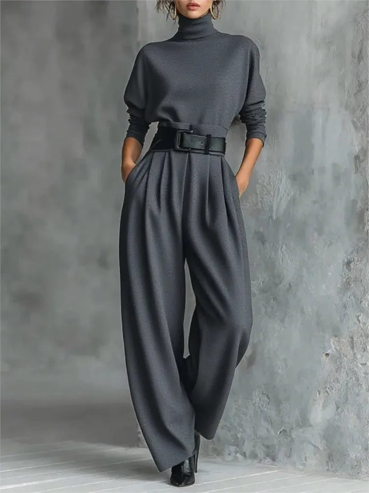 Women's Turtleneck and Skirt Two Piece