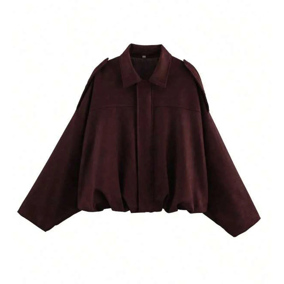 Women's Batwing Suede Texture Coat