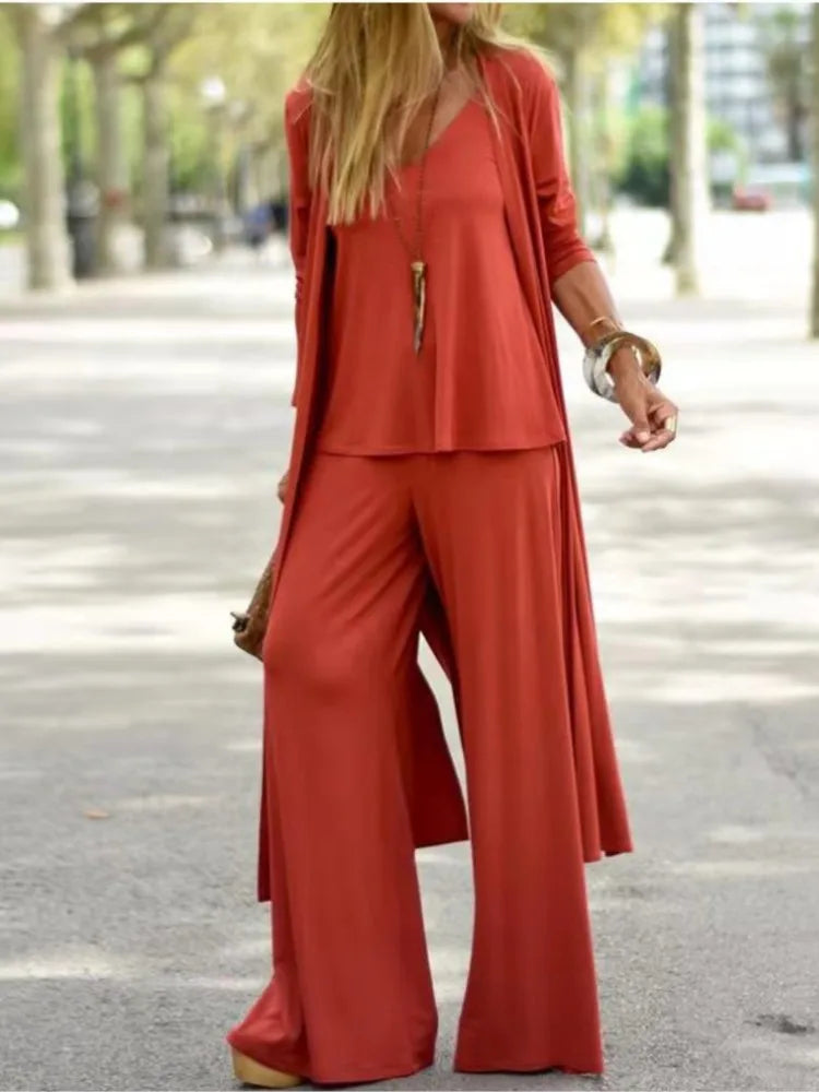 Women's Halter Top Three Piece Set