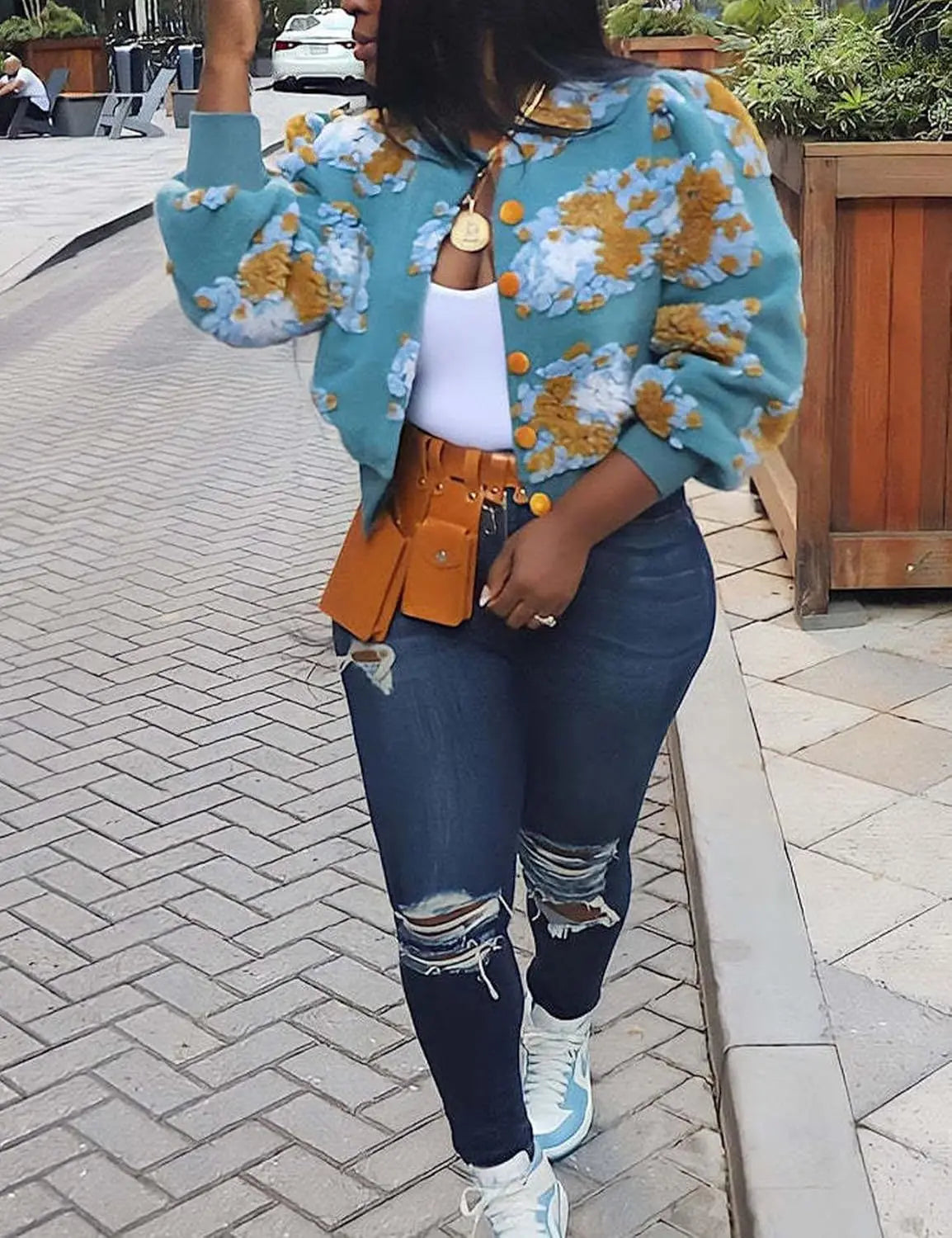Women's Short Jacquard Jacket