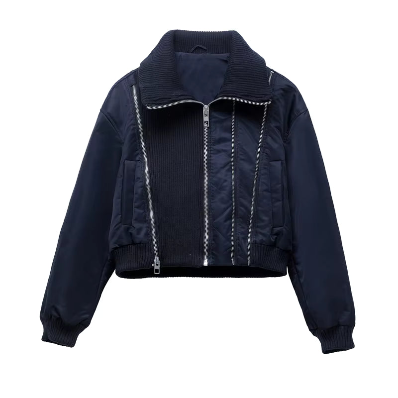 Women's Cropped Bomber Jacket – Zip Up Jacket