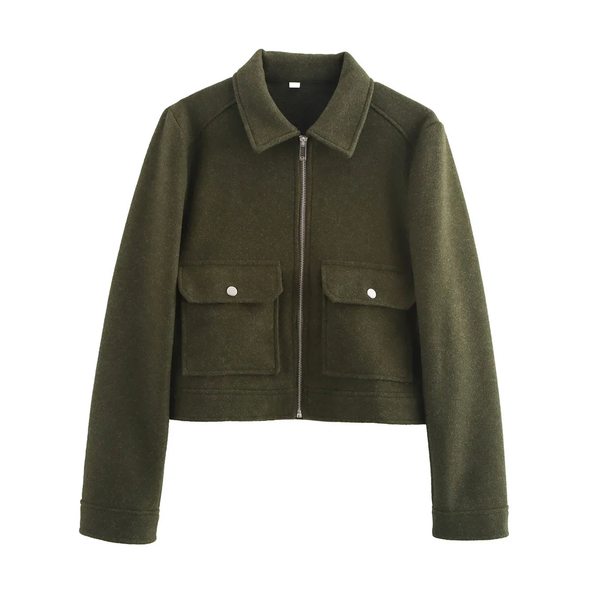Women's Plain Zip Winter Coat