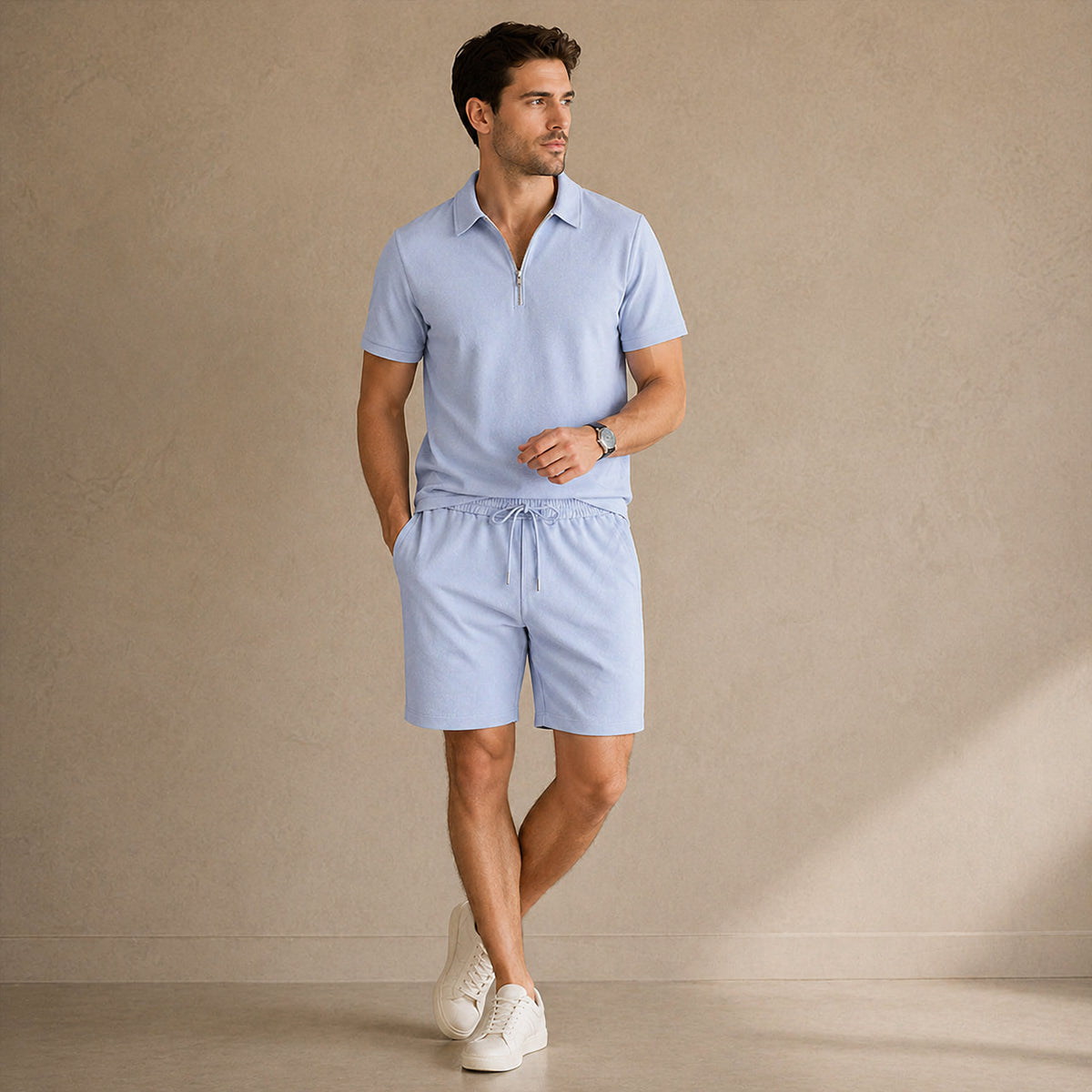 The Cliveden Men’s Elegant Polo Shirt & Shorts Set