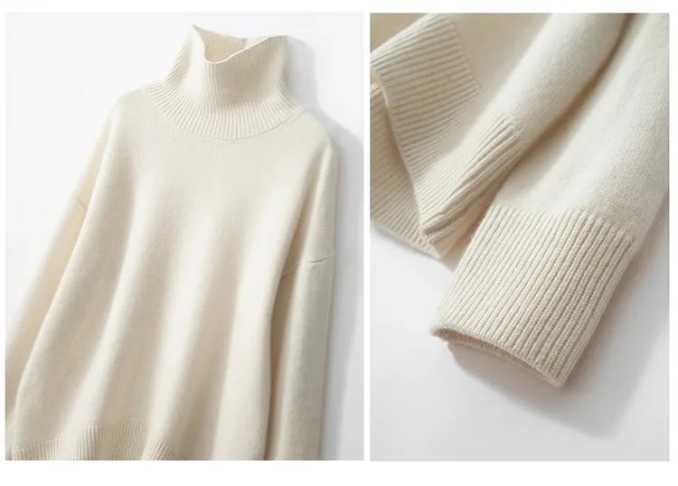 Women's Cashmere Blend High Neck Knit