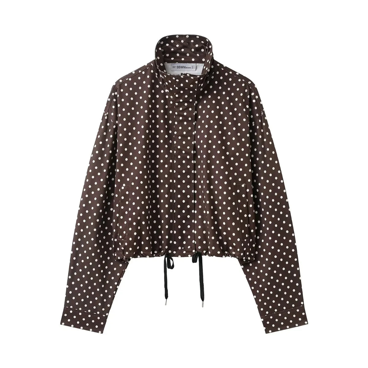 Women's Polka Dot Turtleneck Coat