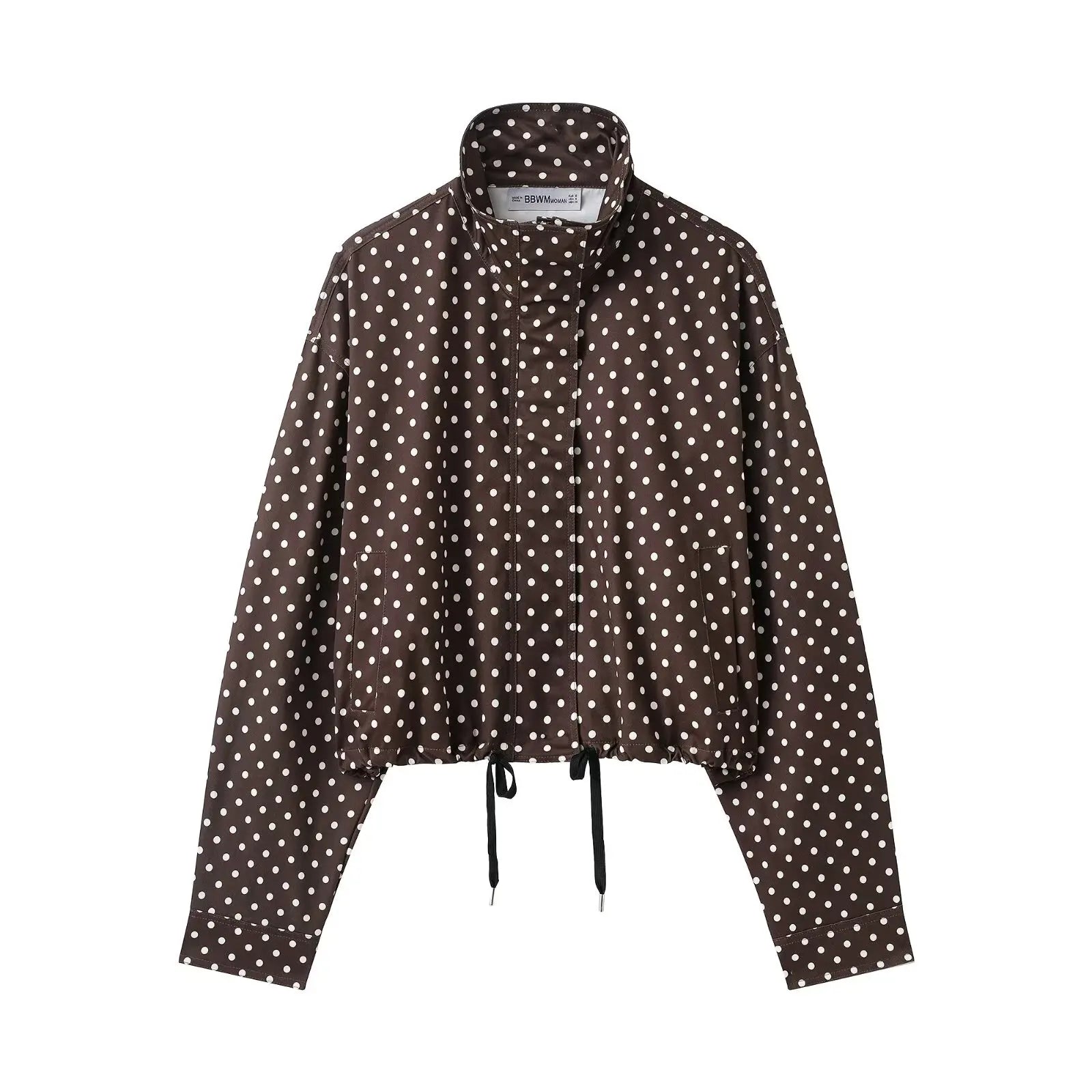 Women's Polka Dot Turtleneck Coat