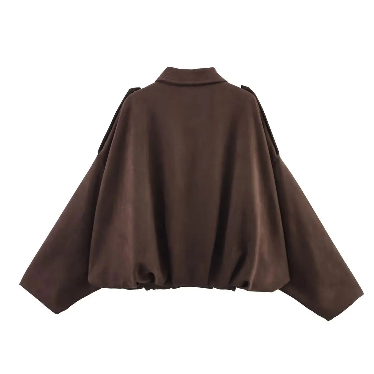 Women's Batwing Suede Texture Coat