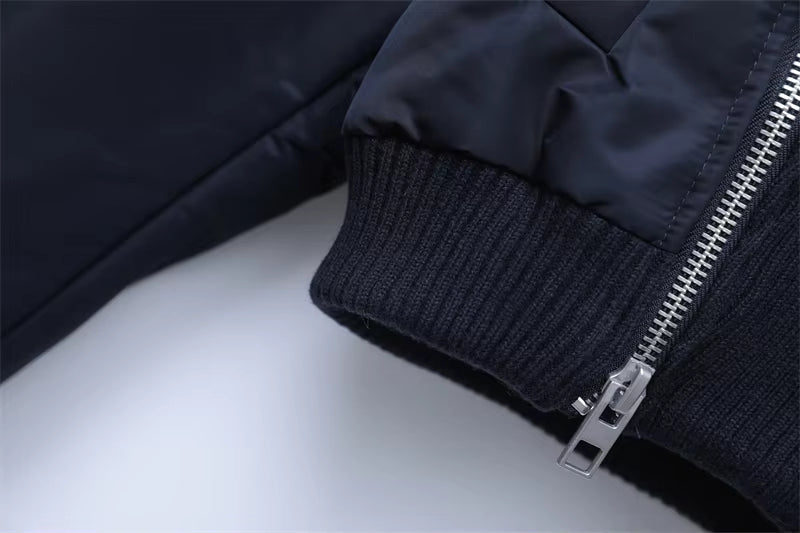 Women's Cropped Bomber Jacket – Zip Up Jacket