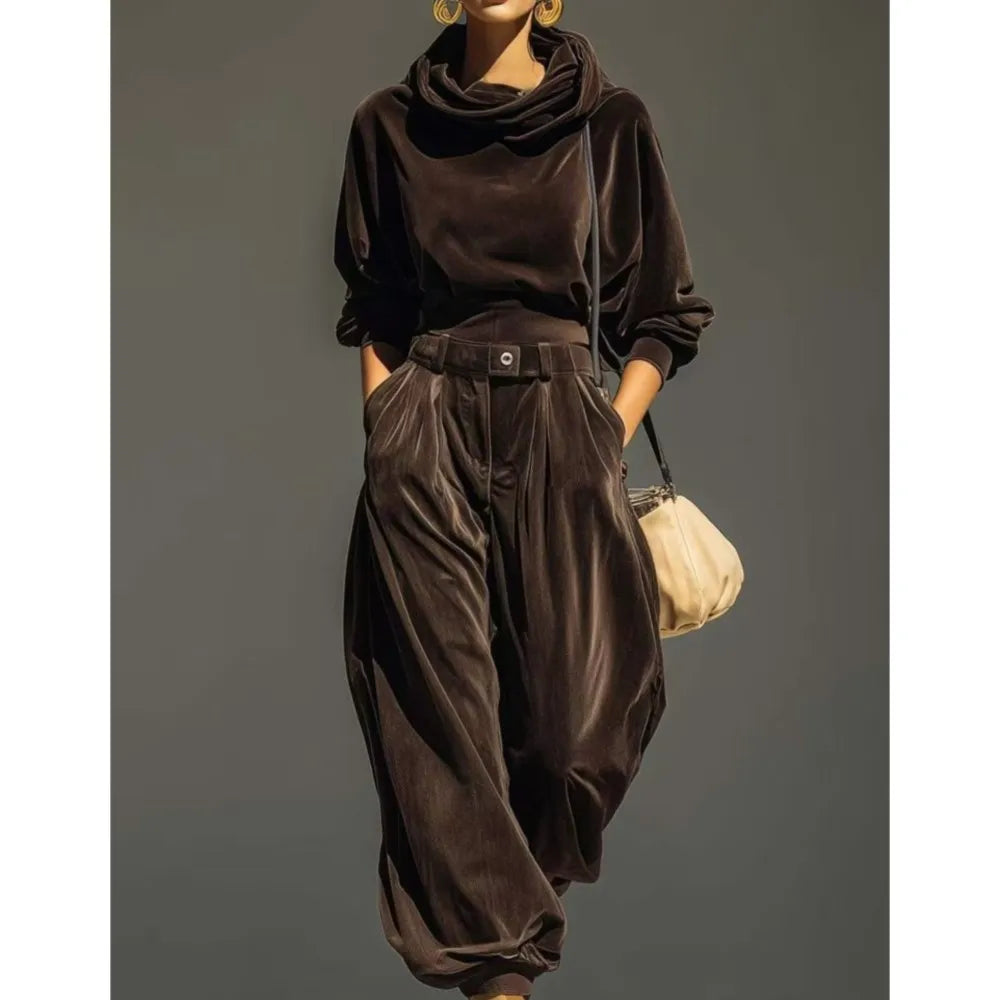 Women's Velvet Two Piece Lounge Set