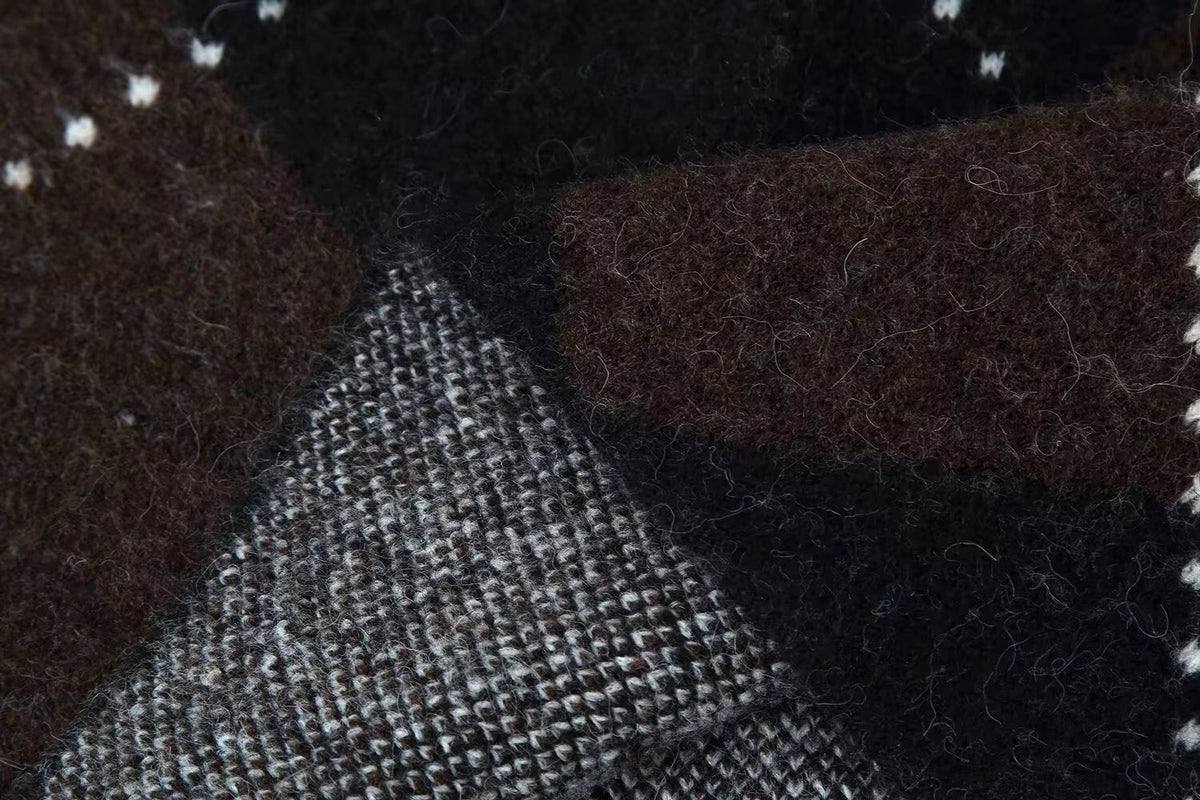 Women's Knitted Co-ord Set – Diamond Pattern Jumper & Skirt