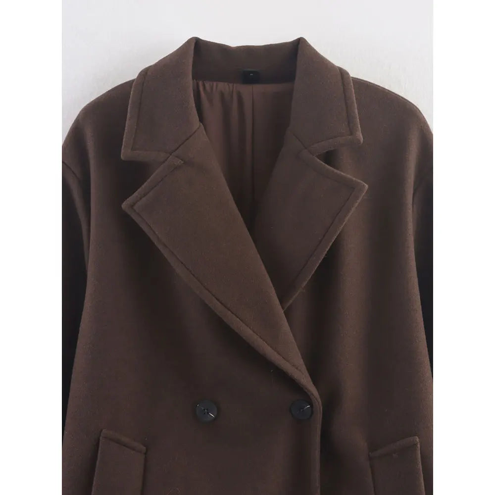 Women's Brown Wool Winter Coat