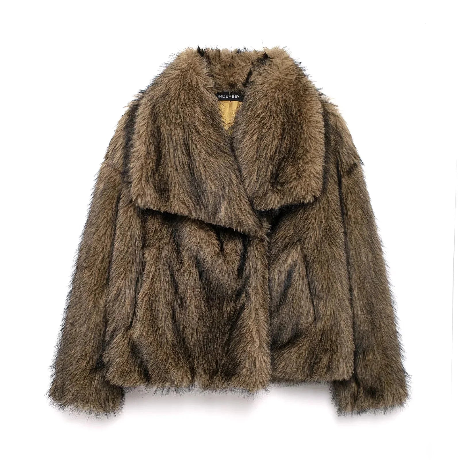 Women's Brown Faux Fur Coat