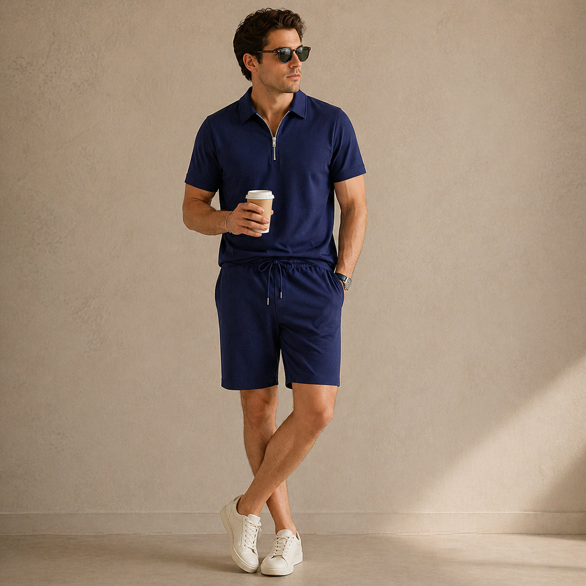 The Cliveden Men’s Elegant Polo Shirt & Shorts Set