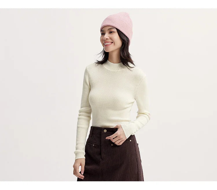 Women's Wool Semi High Neck Knit