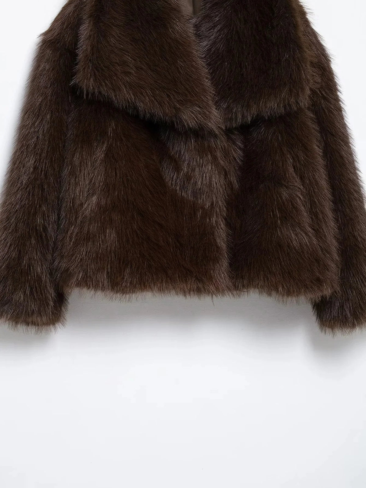 Women's Brown Faux Fur Coat