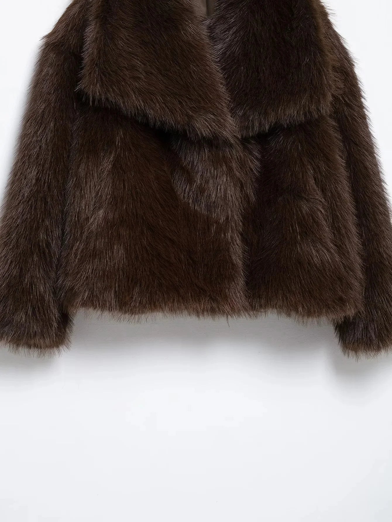 Women's Brown Faux Fur Coat