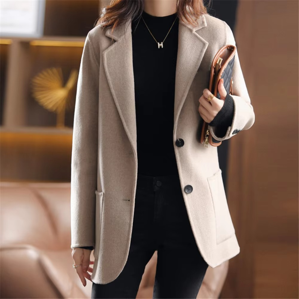 Women's Clean Cut Blazer with Two Buttons