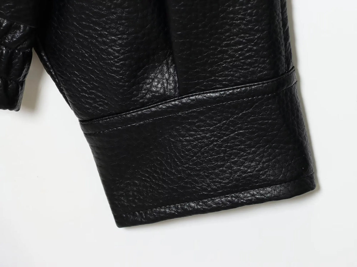 Women's Black Faux Leather Jacket