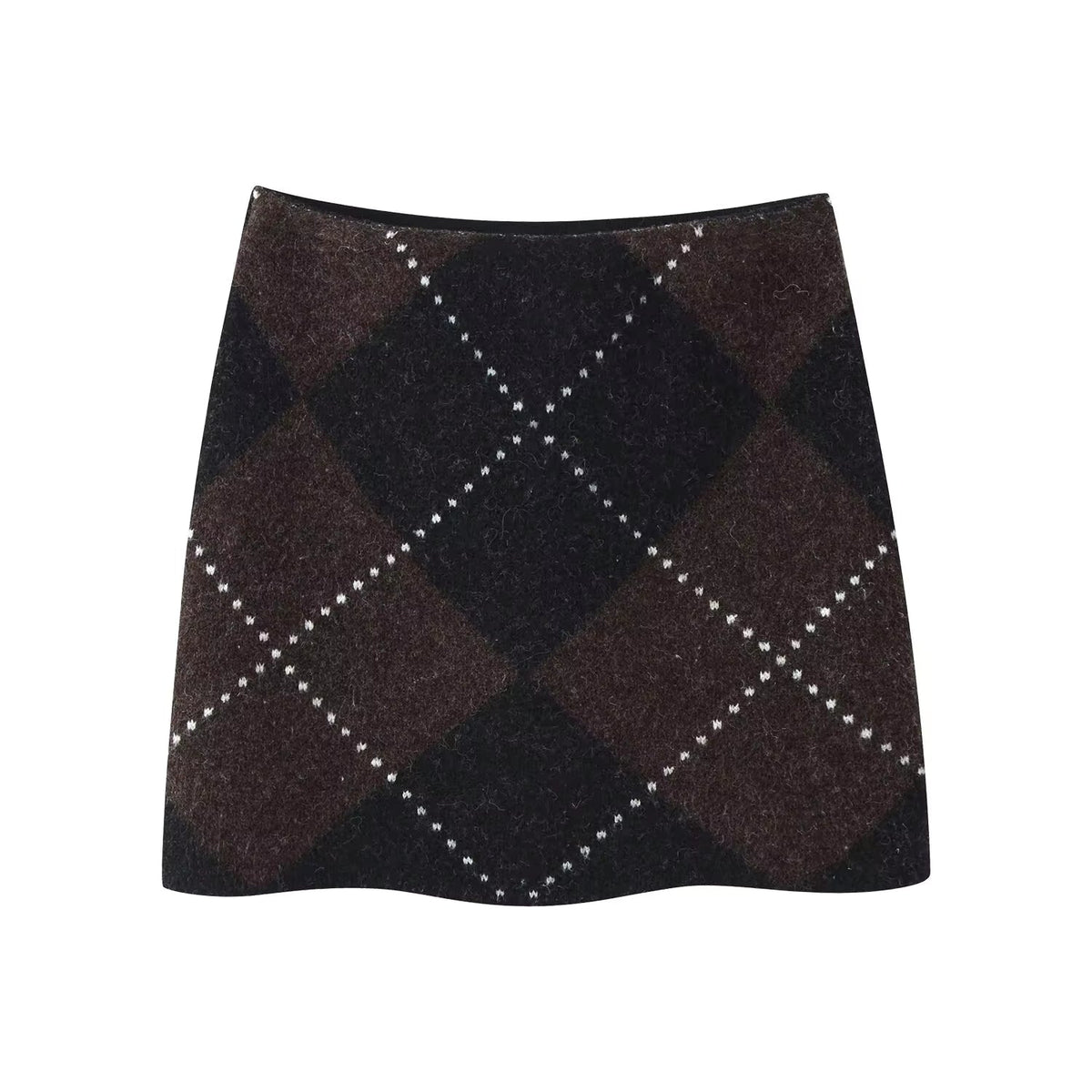 Women's Knitted Co-ord Set – Diamond Pattern Jumper & Skirt