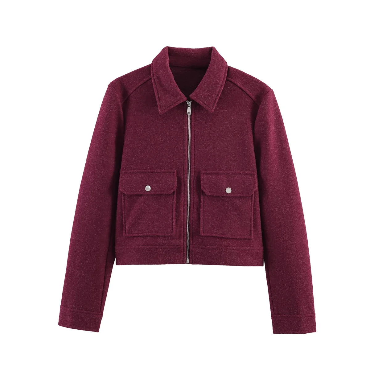 Women's Plain Zip Winter Coat